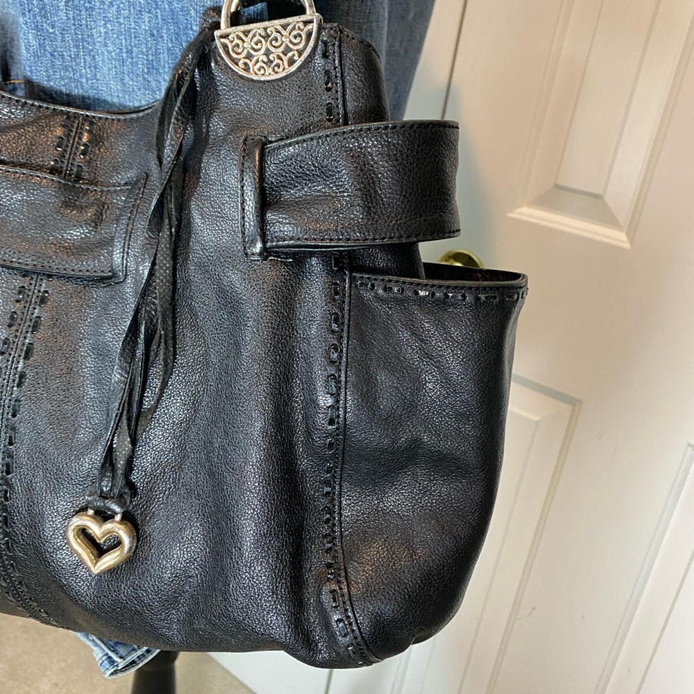 Brighton black leather bag used condition Clean in and out. Side pockets. - Picture 4 of 13